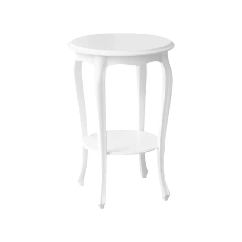 Porta vaso tavolino rotondo shabby legno bianco opaco 48x75 - Mobili 2G