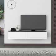 Mobile porta Tv sospeso ante a ribalta Francy colore antracite bianco 135 cm