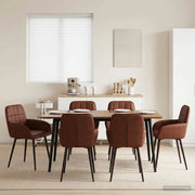 Sedie da pranzo 6 pcs Similpelle Marrone Lucido 3428192