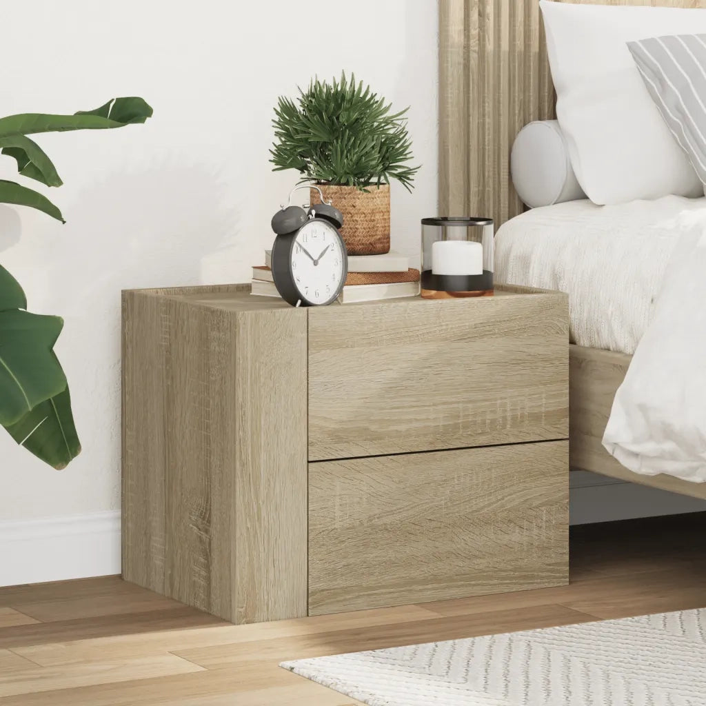 vidaXL Comodino a Muro Rovere Sonoma 45x30x35 cm