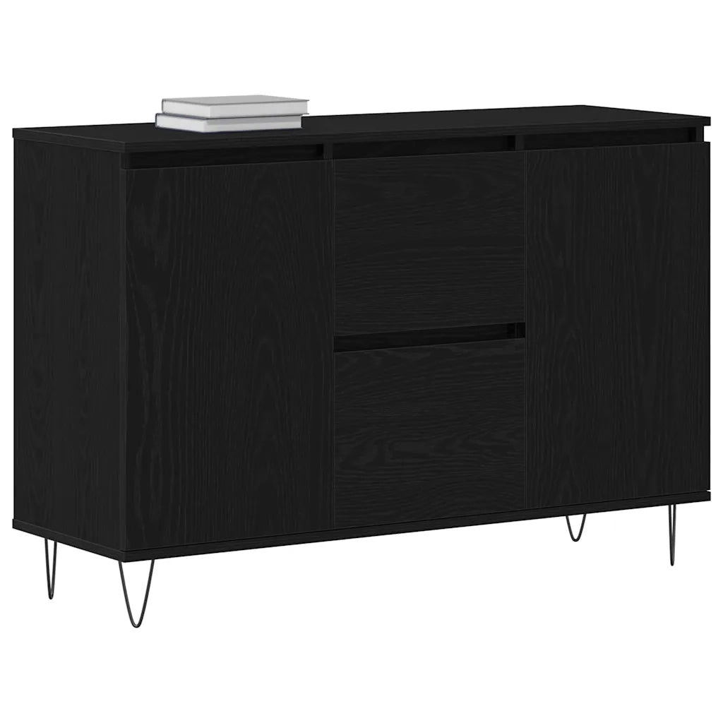 Credenza Rovere Nero 101,5 x 35 x 70 cm Legno multistrato 862934