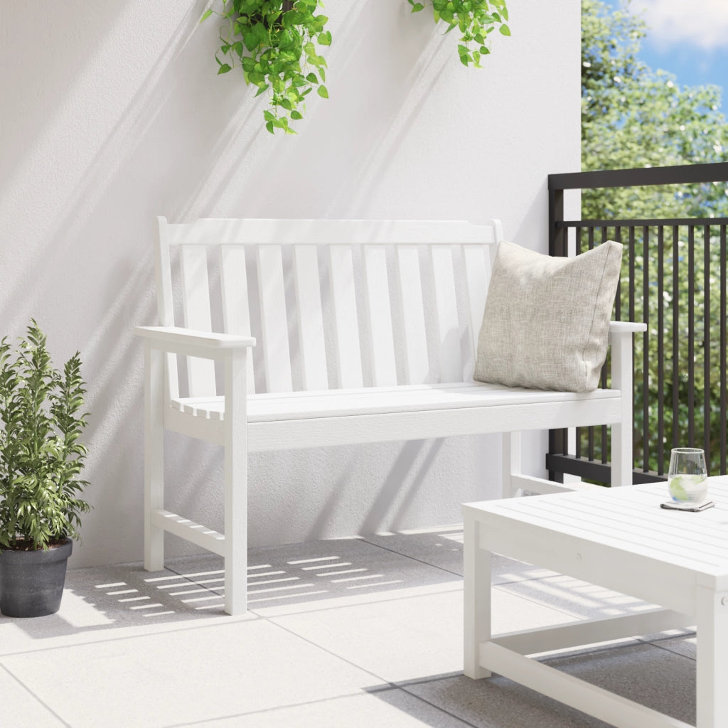 Panchina da Giardino Bianca 120 cm HDPE