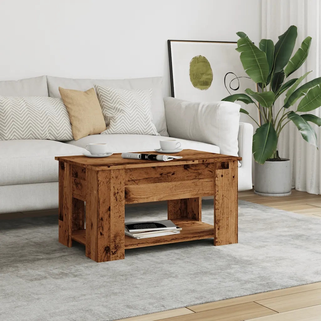 Tavolino da Salotto Legno Antico 79x49x41 cm Legno Multistrato
