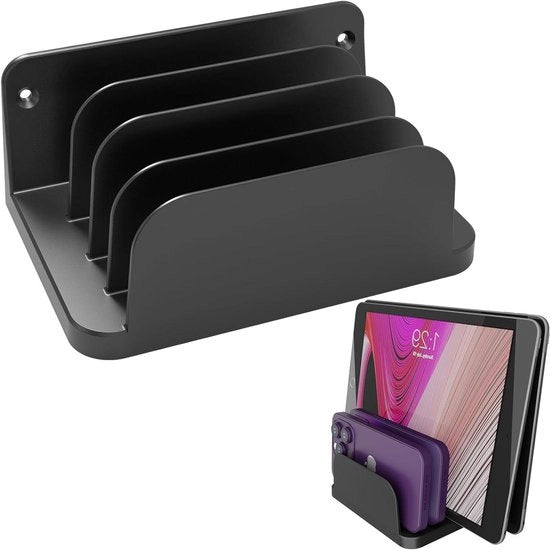 Supporto per 4 dispositivi | Tablet, laptop, telefono, lettore elettronico | Superficie antiscivolo | Compatibile con iPad, iPhone, Samsung