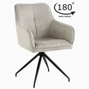 Sedia da Ufficio con Copertura – Tessuto Beige Chiara – Rotante a 360° – Sedia da Ufficio Comoda e Moderna – Sedia da Lavoro Regolabile per Casa e Ufficio