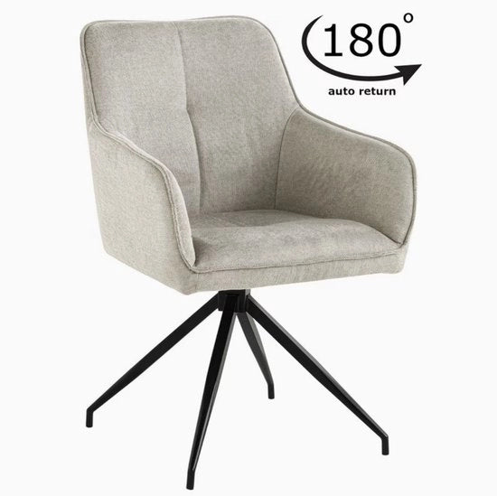Sedia da Ufficio con Copertura – Tessuto Beige Chiara – Rotante a 360° – Sedia da Ufficio Comoda e Moderna – Sedia da Lavoro Regolabile per Casa e Ufficio