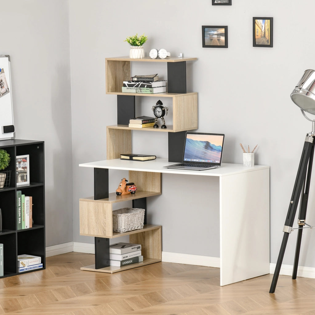 Scrivania con libreria ¨C zephmum ¨C legno multicolore, 120x60x148cm