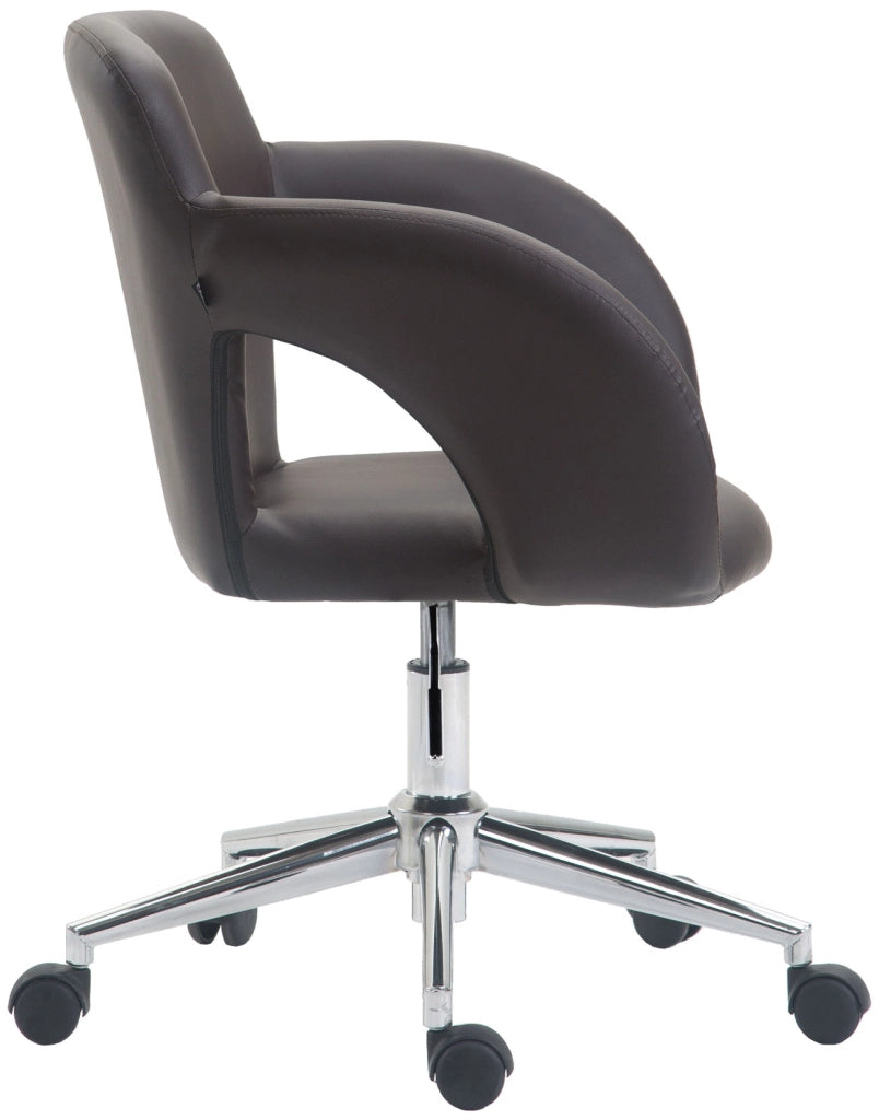 Sedia da ufficio Edison in similpelle marrone