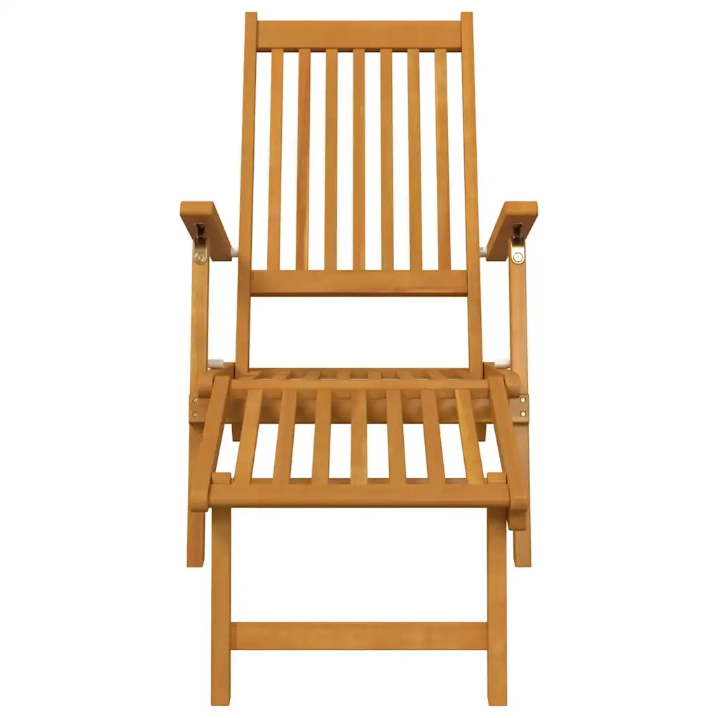 Sedia a Sdraio con Poggiapiedi e Tavolo Legno Massello Acacia cod mxl 5544