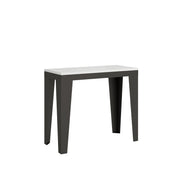Consolle allungabile 90x40/196 cm Flame Small Evolution telaio Antracite - Bianco Frassino