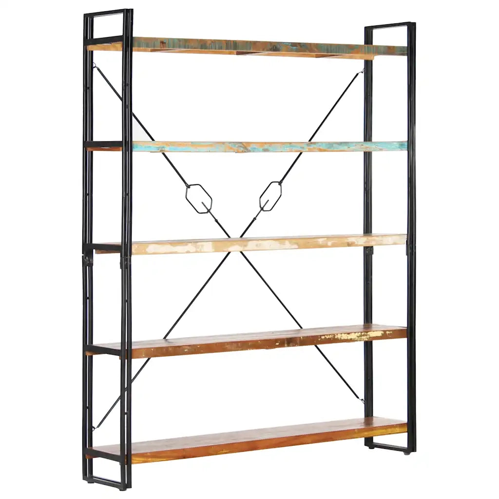 Libreria a 5 Ripiani 140x30x180 cm in Massello di Recupero 286583
