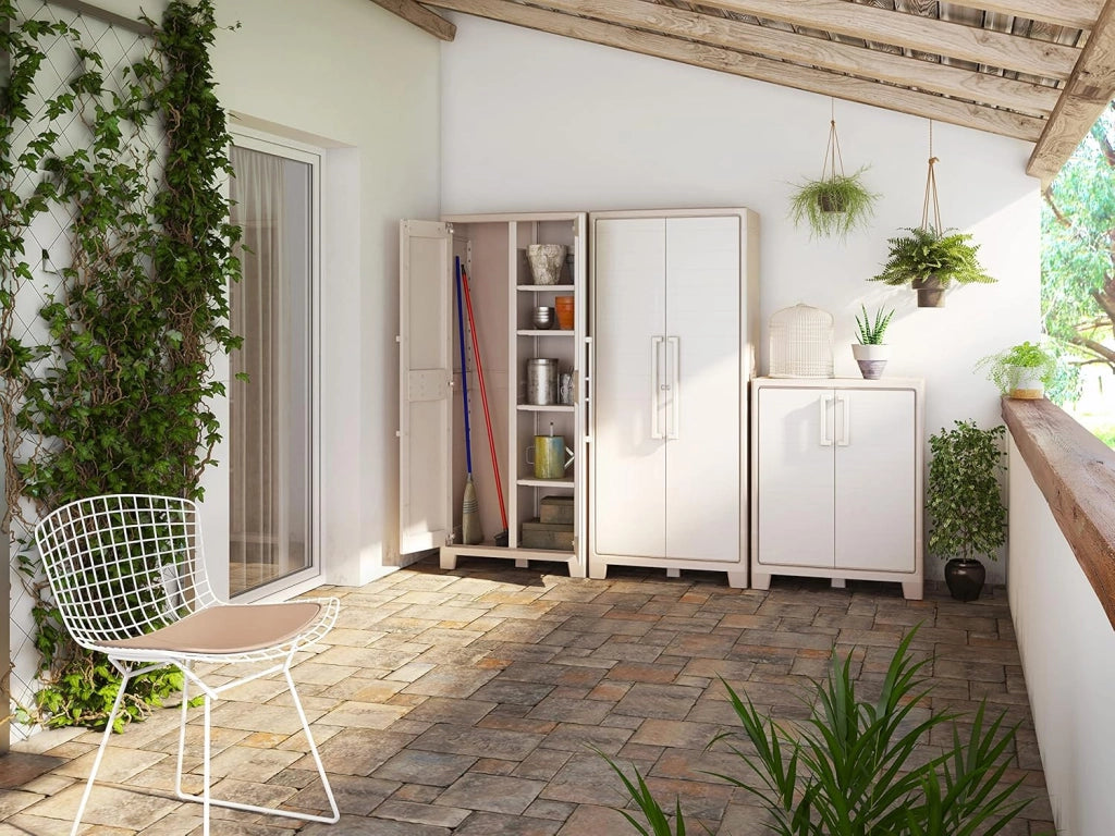 Armadio 8 Ripiani 80x44x182 cm Keter Gulliver Multispace XL Sabbia e Beige