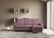Divano sakar 3 posti (tre sedute da 60cm) + pouf misure esterne l.208 p.155 | prugna - Mobili 2G