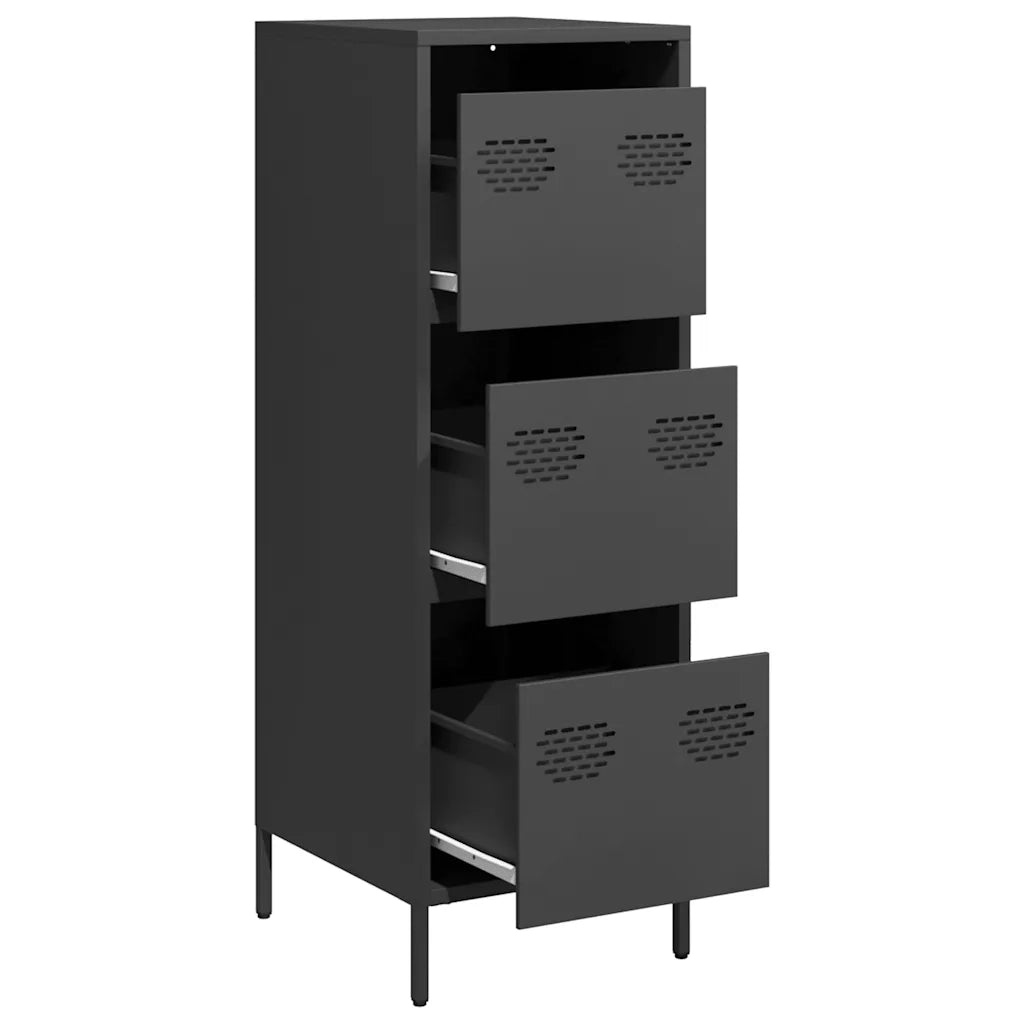 Credenza Nera 39x35x103,5 cm in Acciaio