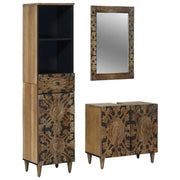Set di mobili per il bagno con cassetto con porta 3 pcs Marrone 3310109