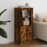 Credenza con Luci LED-Buffet-Armadio da cucina Rovere Fumo 41x37x100 cm 298609