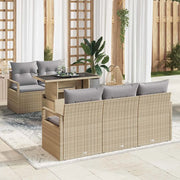 Set Divano da Giardino 6 pcs Beige e Grigio Chiaro polyrattan 3348736