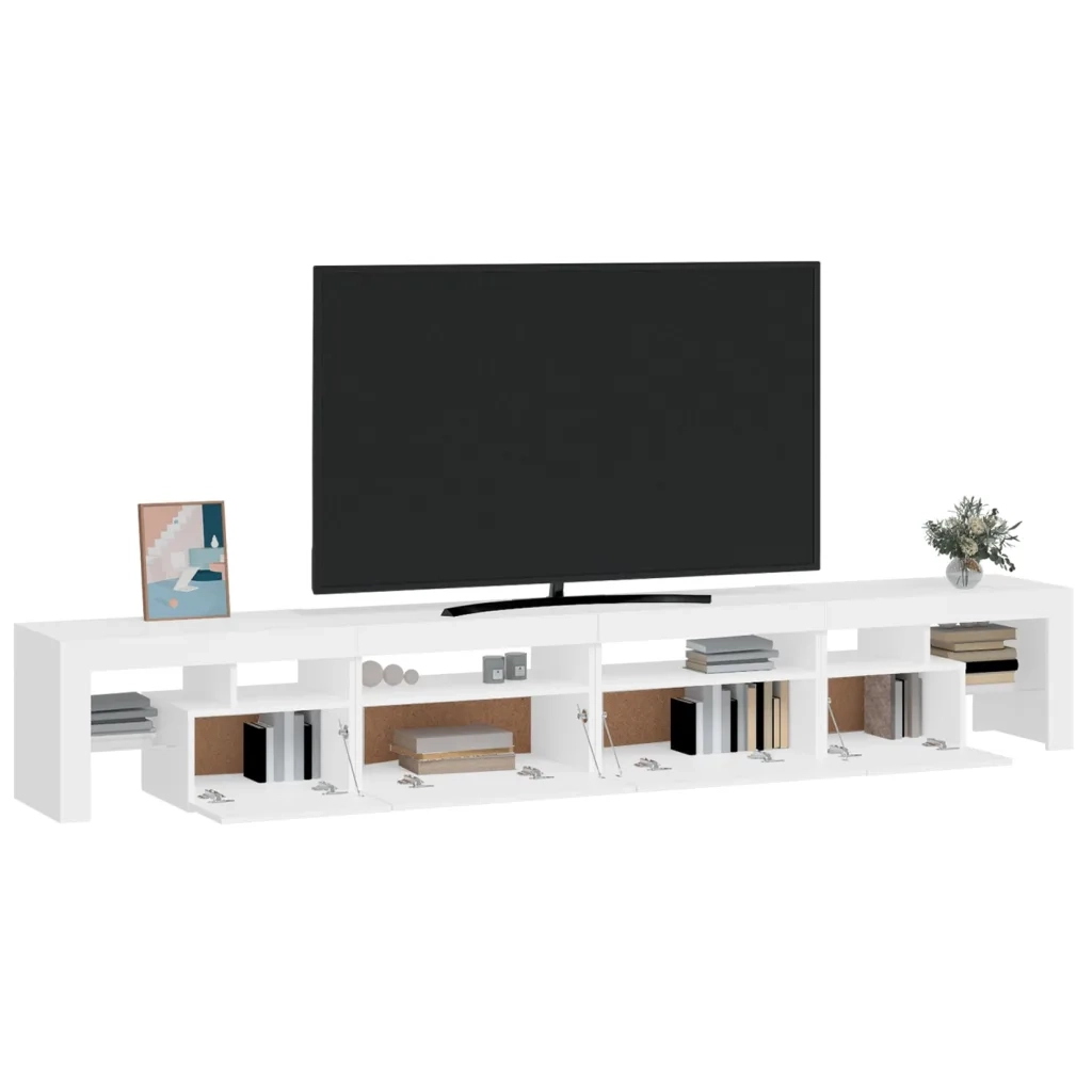 Mobile Porta TV con Luci LED Bianco 260x36,5x40 cm 3152818