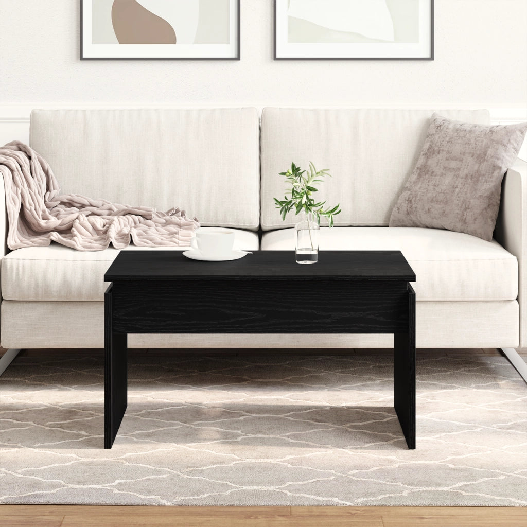 Tavolino da caffÃ¨ in rovere nero 68x38x50 cm in legno ingegnerizzato