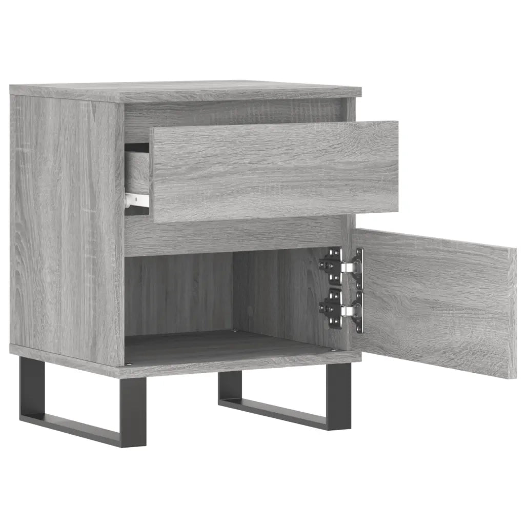 Set di 2 Comodini | Armadio da Notte | Mobiletto da notte Grigio Sonoma 40x35x50 cm in Legno Multistrato