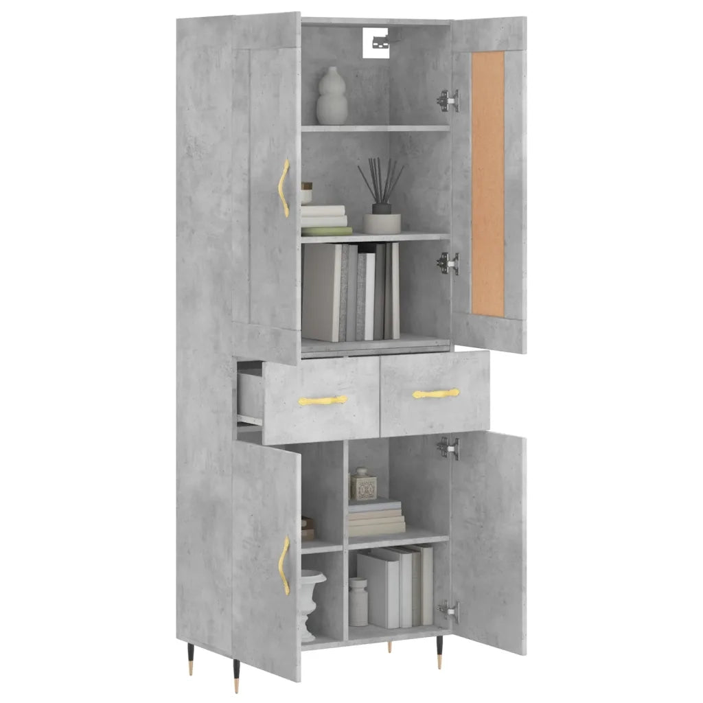 Credenza Grigio Cemento 69,5x34x180 cm in Legno Multistratocod mxl 107508