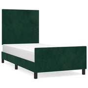 Letto singolo | Letto per adulti | Giroletto senza Materasso Verde Scuro 90x200 cm in Velluto