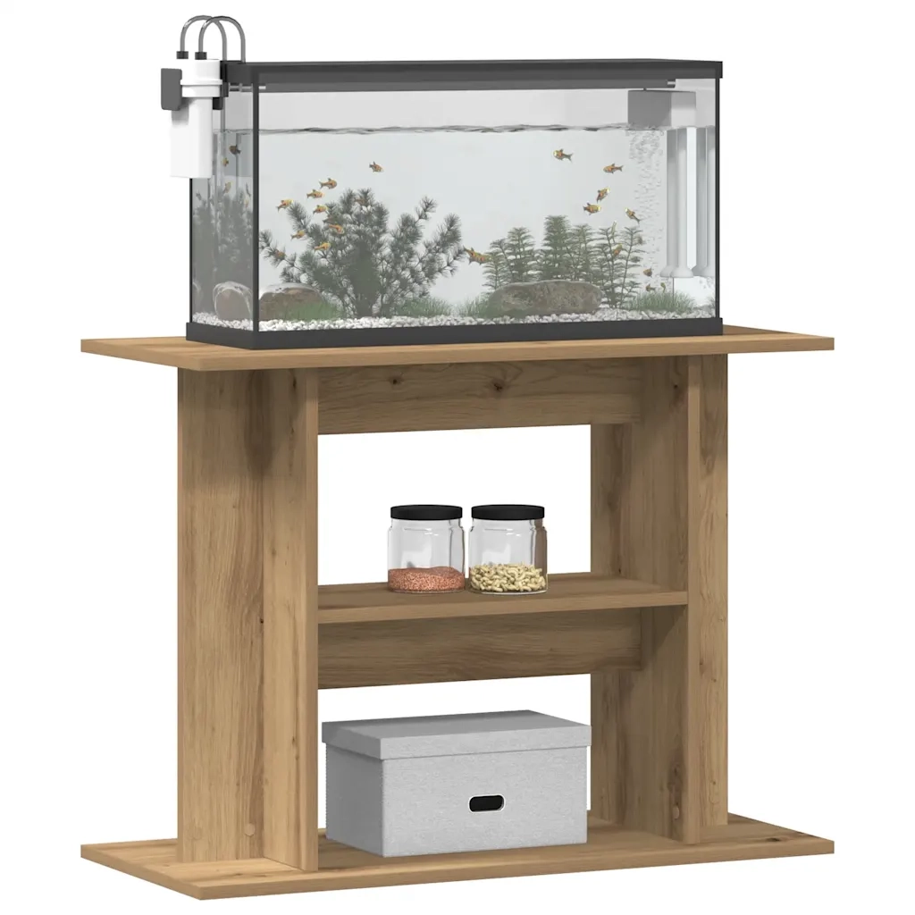 vidaXL Supporto Acquario 80x35x60 cm Multistrato Rovere Artigianale