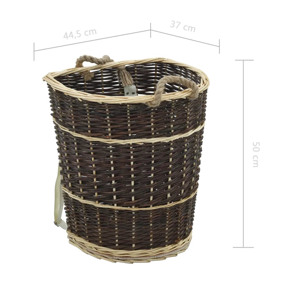 Cesta per Legna con Spallacci 44,5x37x50cm Salice Naturale 286973