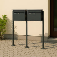Set Cassetta postale doppia autoportante V13 antracite con telaio di supporto