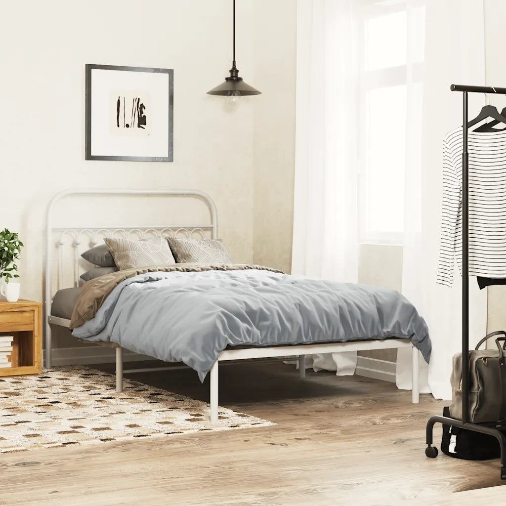 vidaXL Testiera in Metallo Bianco 107 cm
