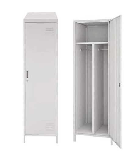 Mobile Armadietto Spogliatoio in Metallo 1 Anta Grigio 180 x 50 x 50 cm