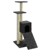 Tiragraffi per gatti torre per arrampicata giocattolo piattaforma per arrampicata con tiragraffi in sisal scuro 92 cm grigio 02_0022715