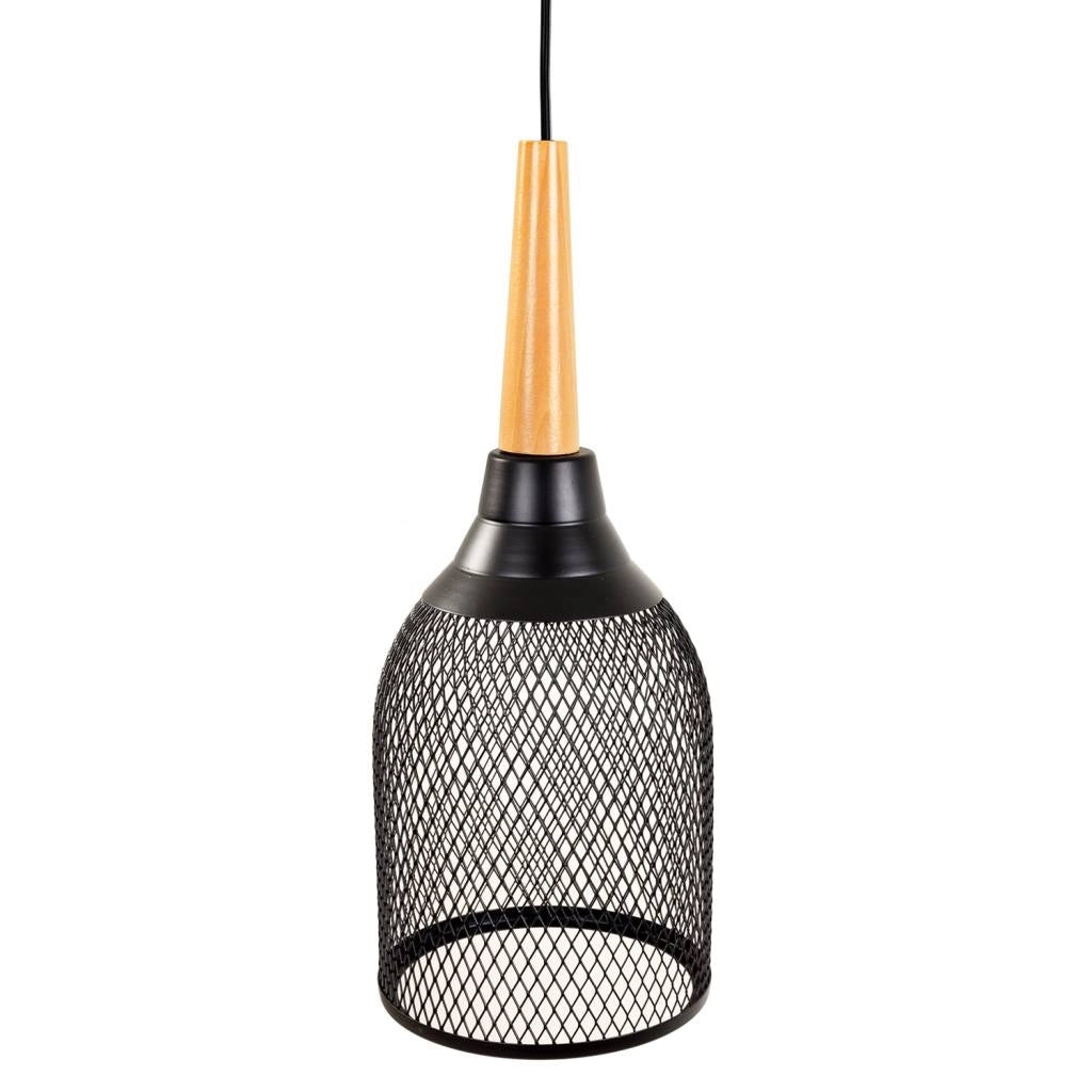 Plafoniera in metallo nero 13,5x13,5x35/105h