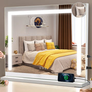 ZMH Specchio per il trucco con luce 70x55cm specchio da toeletta con luce LED touch dimmerabile specchio da trucco