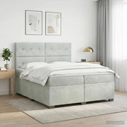 Letto box spring con materasso Grigio Chiaro 200 x 200 cm 3453710