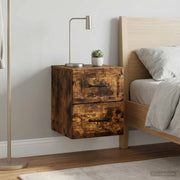 Mobiletto da notte a muro 2 pcs Rovere Fumo 34,5 x 33 x 40 cm 899326