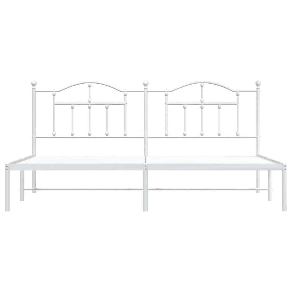 Giroletto con Testiera-Struttura Letto con testiera Metallo Bianco 193x203 cm 455715