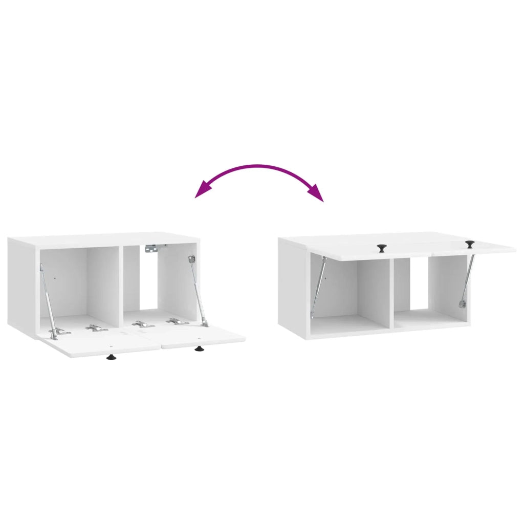 Mobile Porta TV da Muro 59,5 x 31 x 30 cm Bianco Lucido 899219