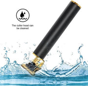 Tondeuse professionale con trimmer per capelli, barba e schiarente, con alimentazione USB, batteria 1200mAh e 4 lame intercambiabili.
