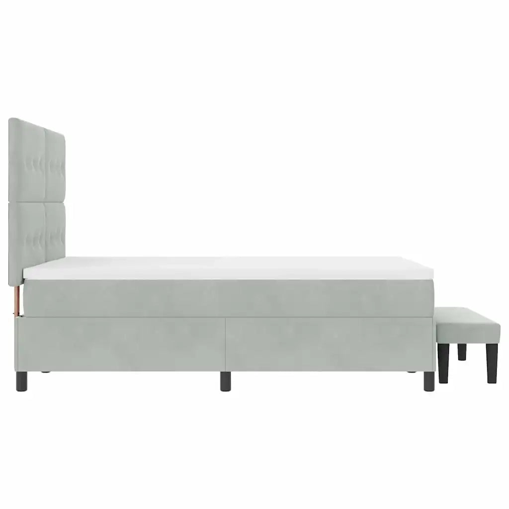 Letto a molle con testiera Grigio chiaro 200 x 140 cm Velluto 3344516