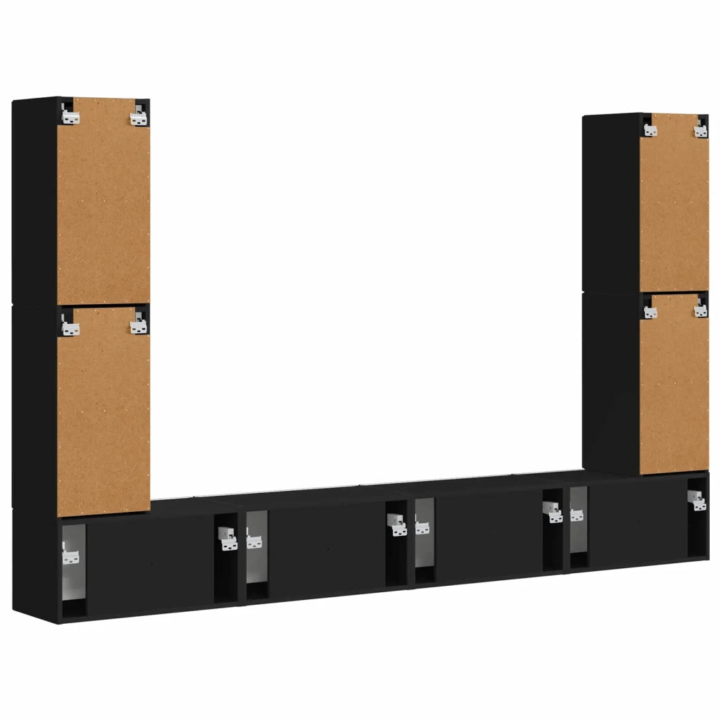 Set mobile TV 8 pcs Nero Legno multistrato 3409133