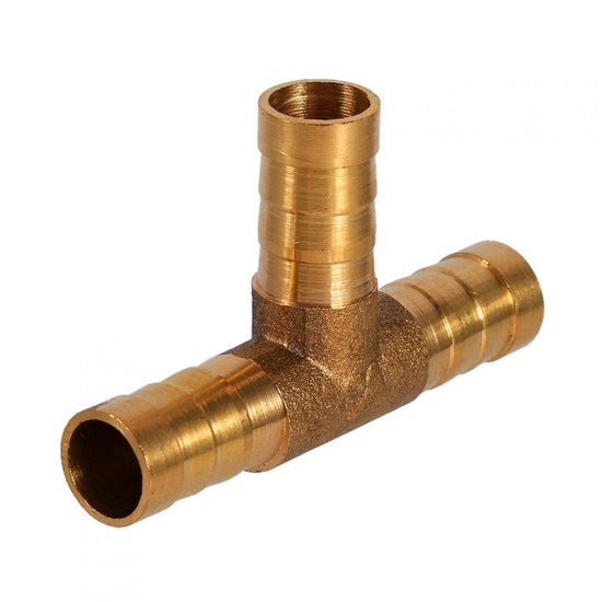 T-stucco a 3 vie in rame - connettore per gas/olio/aria compressa - facile da installare - diametro di connessione 10 mm