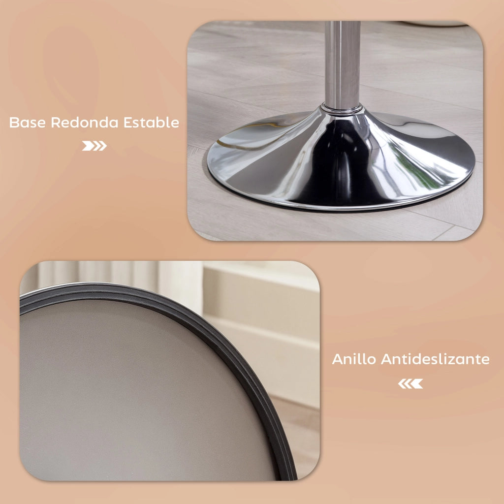 Sgabello Regolabile in Altezza 52-66 cm con Rivestimento in Velluto ¨C zephmum ¨C Marrone