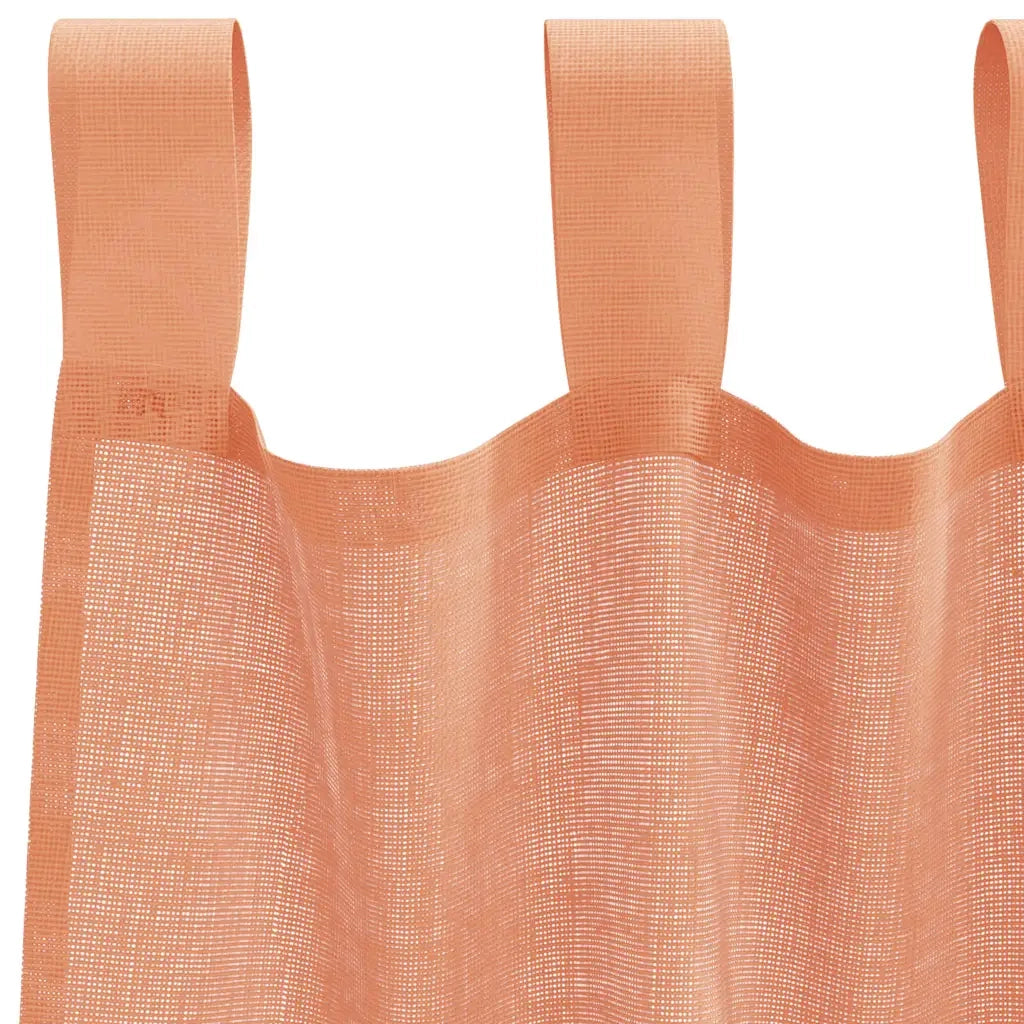 vidaXL Tende in Voile con Passanti 2 pz Terracotta 140x140 cm
