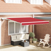 Tenda retrattile manuale  con LED Rossa 350x250 cm