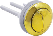 Maniglione per cisterna WC a doppio getto in acciaio inox a forma rotonda con finitura dorata, per installazione in cassa, per cisterna nascosta a comando cablato.