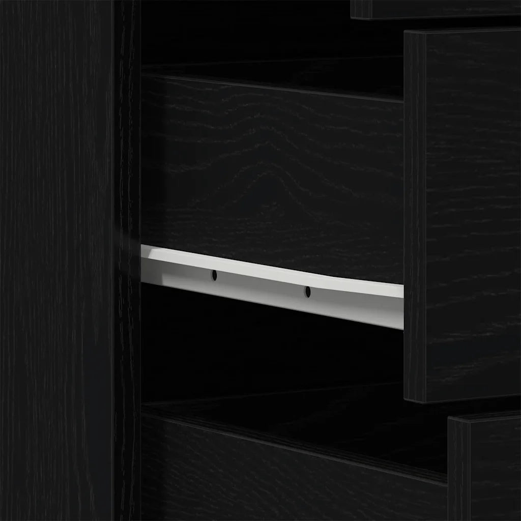 Credenza con 6 Cassetti Rovere Nero 50x34x96 cm in Truciolato 862442