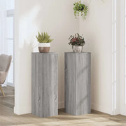 Supporti per Piante 2 pz Grigio 25x25x80 cm in Multistrato 852947