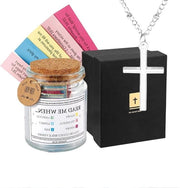 Collana con Croce d'Argento e Versi della Bibbia Emozioni e Sentimenti - 108 Versi della Bibbia