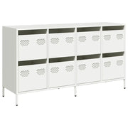 Credenza | Madia | Buffet da pranzo | Armadio da pranzo Bianca 135x39x73,5 cm in Acciaio Laminato a Freddo